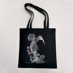 Totebag negra Ave de paraíso