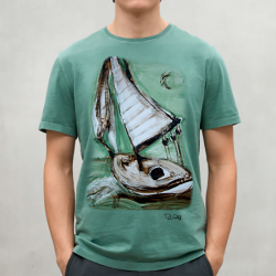 Camiseta turquesa "Viento y...