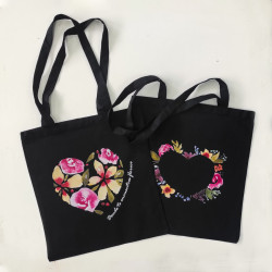 Totebag negra Florece