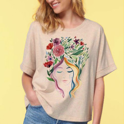 Camiseta "Yo Florezco" beige