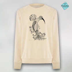 Sudadera eco. Ave de paraíso